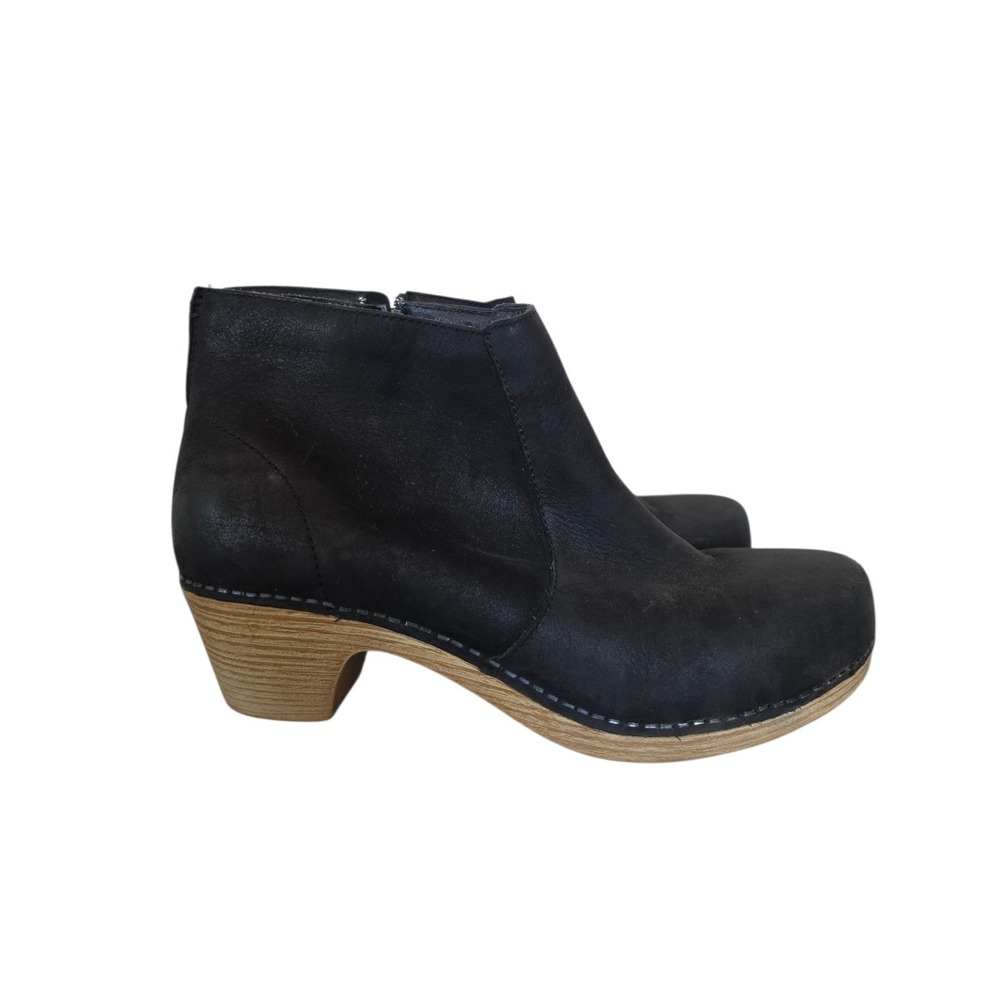Dansko Leather Effortless Boho Chic Western Work Black Booties‎ sz EU 37 US 7.5
